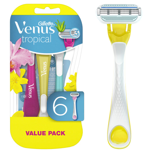 Venus Tropical Women's Disposable Razor, 6 Count