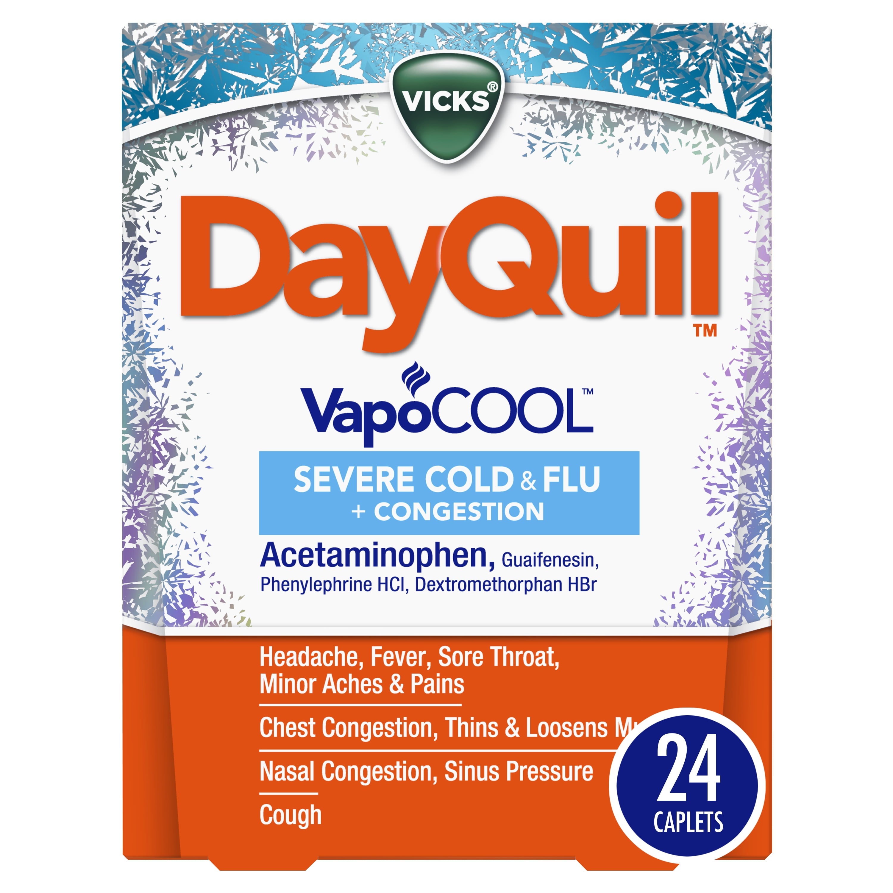 Vicks DayQuil Severe Vapocool Caplets for Cold, Flu + Congestion, over ...
