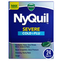 Vicks NyQuil Severe Liquicaps, Nighttime Cold, Cough & Flu Relief, Over-the-Counter Medicine, 24 Ct