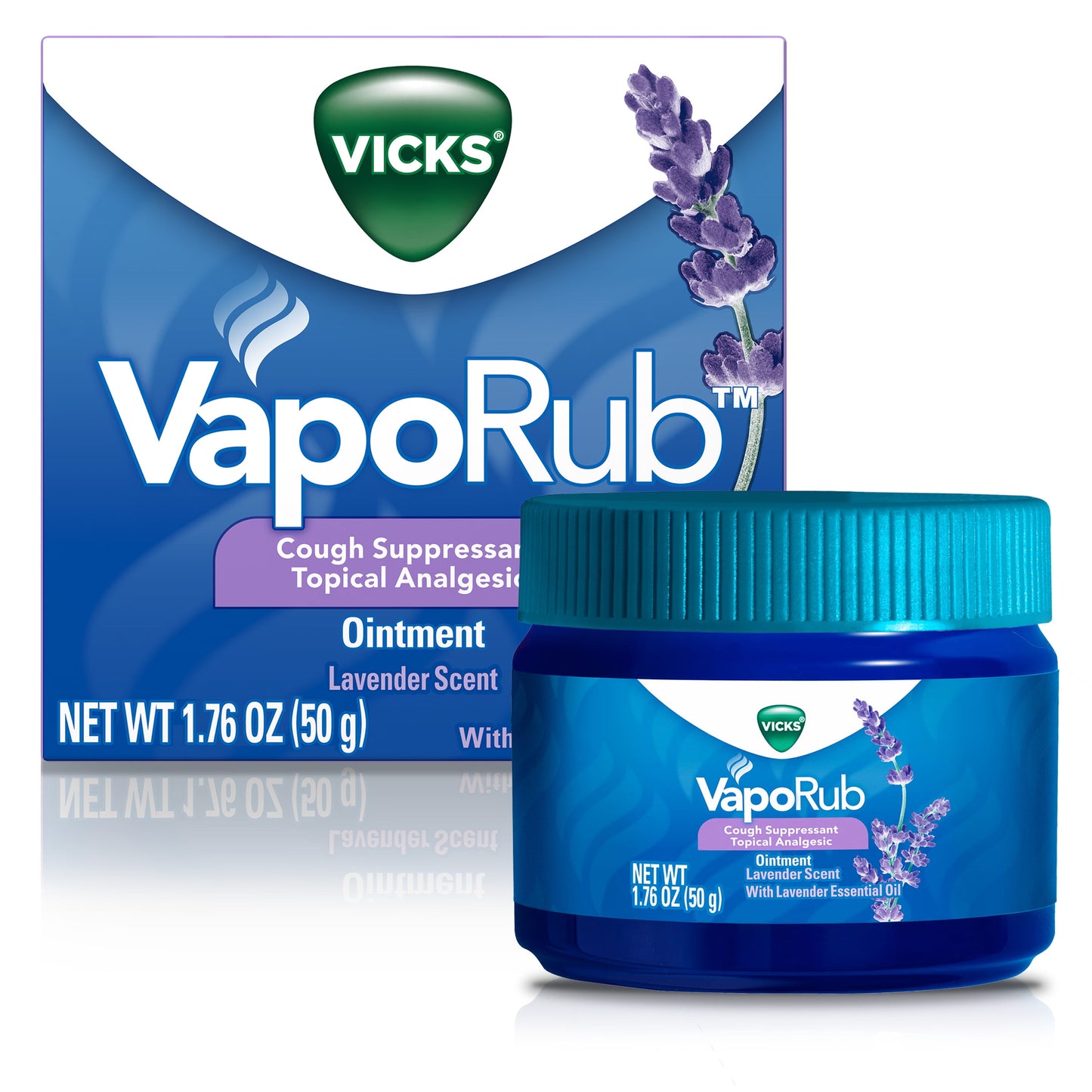 Vicks VapoRub Topical Chest Rub & Analgesic, over-the-Counter Medicine, Lavender Scent, 1.76 oz