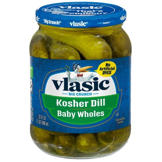 Vlasic Kosher Dill Pickles, Dill Baby Whole Pickles, 32 Oz Jar