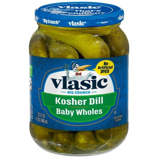 Vlasic Kosher Dill Pickles, Dill Baby Whole Pickles, 32 Oz Jar