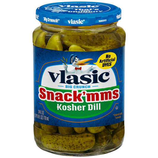 Vlasic Snack'mms Kosher Dill Pickles, Mini Dill Pickles, 24 Oz Jar