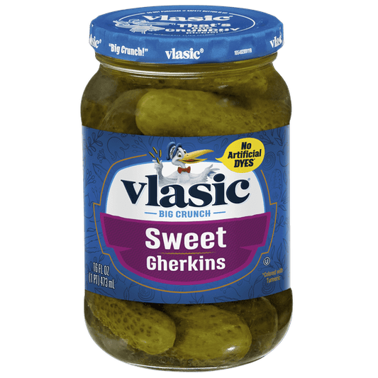 Vlasic Sweet Gherkins Pickles, Mini Sweet Pickles, 16 Oz Jar