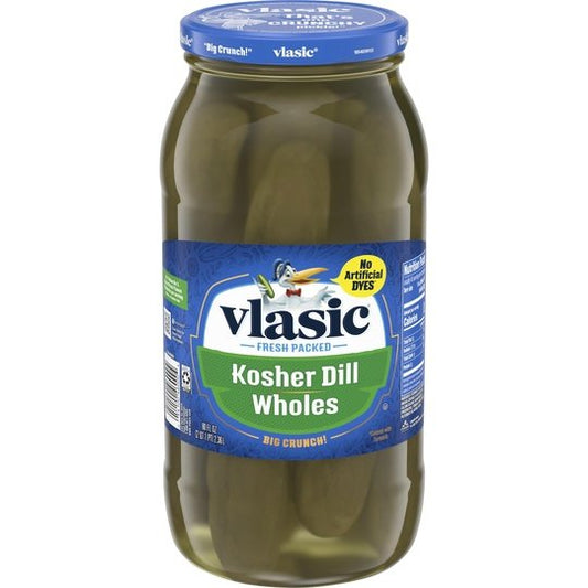 Vlasic Wholes Original Dill Pickles, Kosher Dill Pickles, 80 Oz Jar