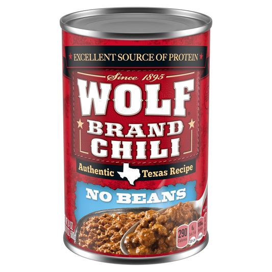 WOLF BRAND Chili No Beans, Chili Without Beans, 24 oz.