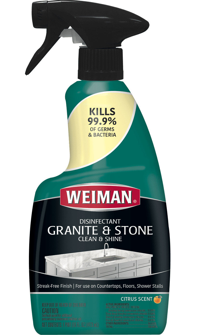 Weiman Granite and Stone Daily Clean & Shine Disinfecting Spray, 16 Ounce,  Fresh Citrus Scent