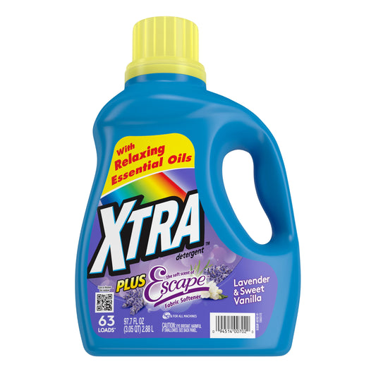 Xtra Plus Scent of Escape, Lavender & Sweet Vanilla,  63 Loads Liquid Laundry Detergent, 97.7 fl oz