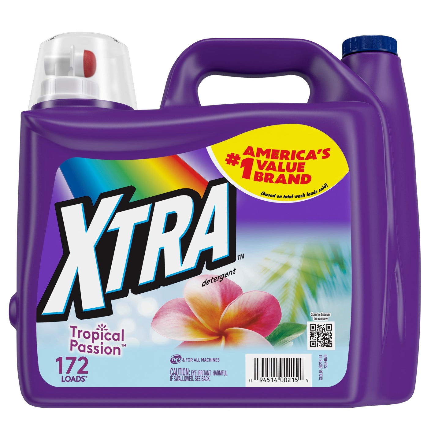 Xtra Tropical Passion, 172 Loads Liquid Laundry Detergent, 206.4 fl oz