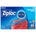 Ziploc® Brand Freezer Bags with New Stay Open Design, Quart, 75, Patented Stand-up Bottom, Easy to Fill Freezer Bag, Unloc a Free Set of Hands in the Kitchen, Microwave Safe, BPA Free