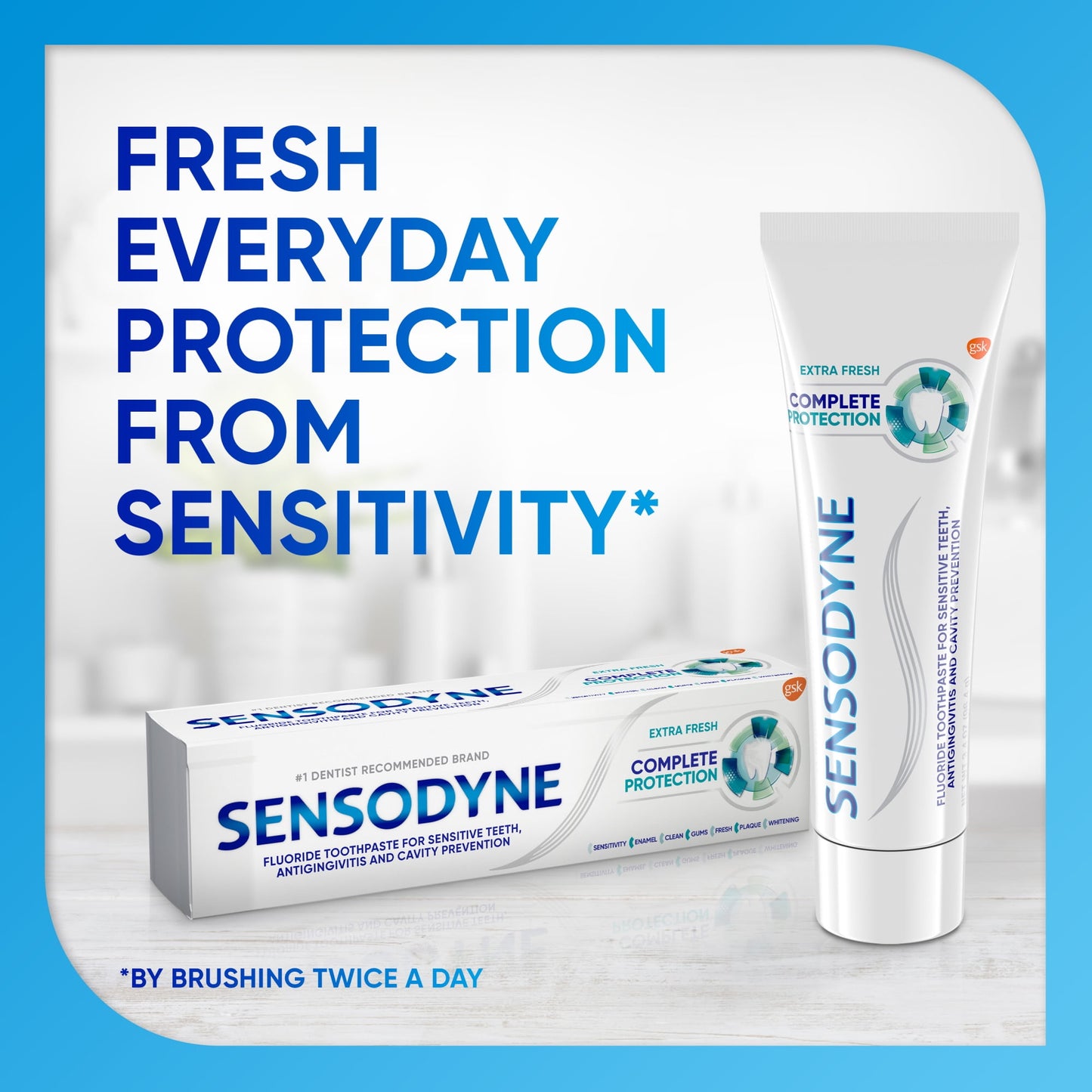 Sensodyne Complete Protection Sensitive Toothpaste, Extra Fresh, 3.4 Oz, 2 Pack