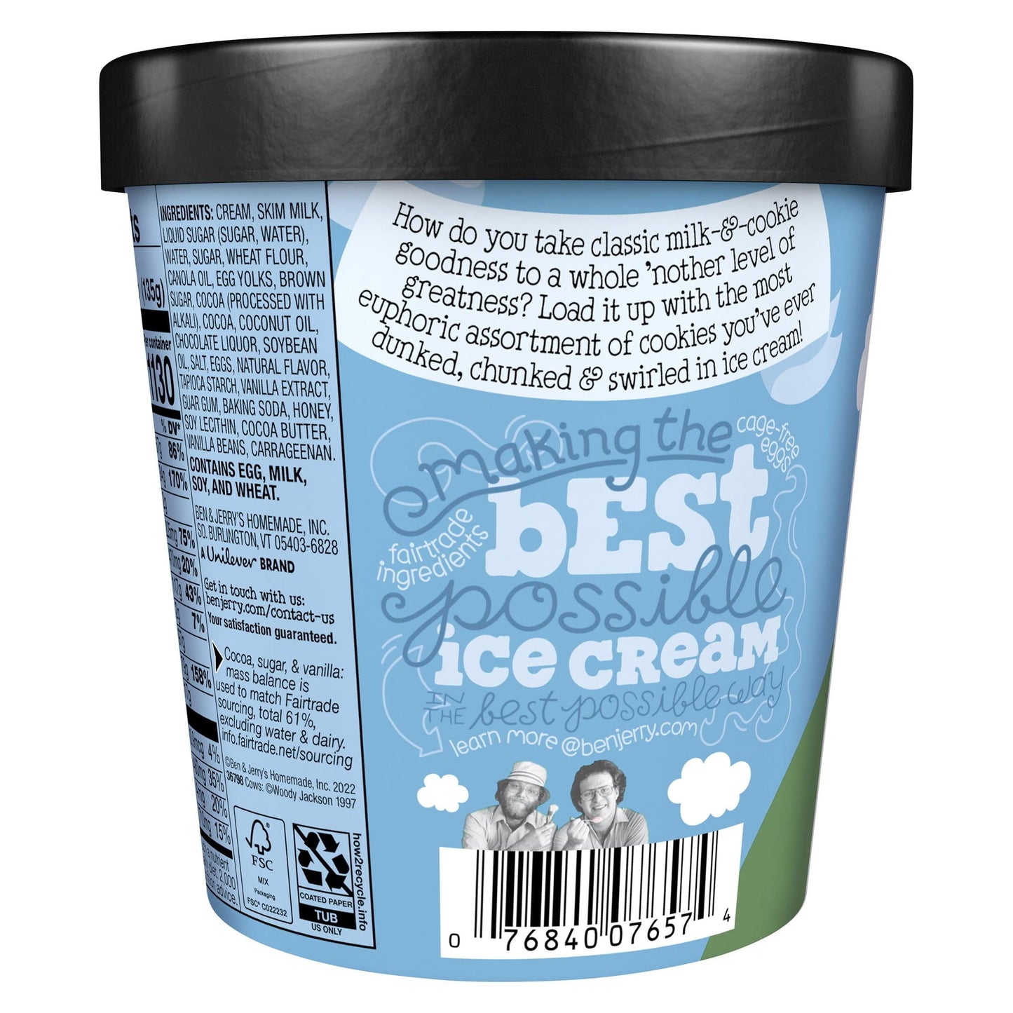 Ben & Jerry's Milk and Cookies Vanilla Ice Cream, 16 oz