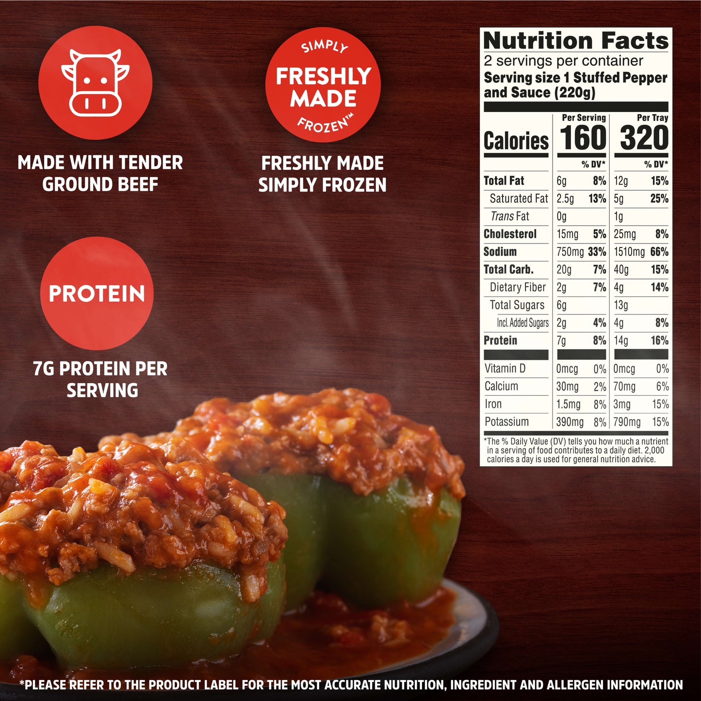 Stouffer's Stuffed Peppers Large Size Meal, 15.5 oz (Frozen)