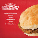 Jimmy Dean Sausage Biscuit Snack Size Sandwich, 34 oz, 20 Count (Frozen)