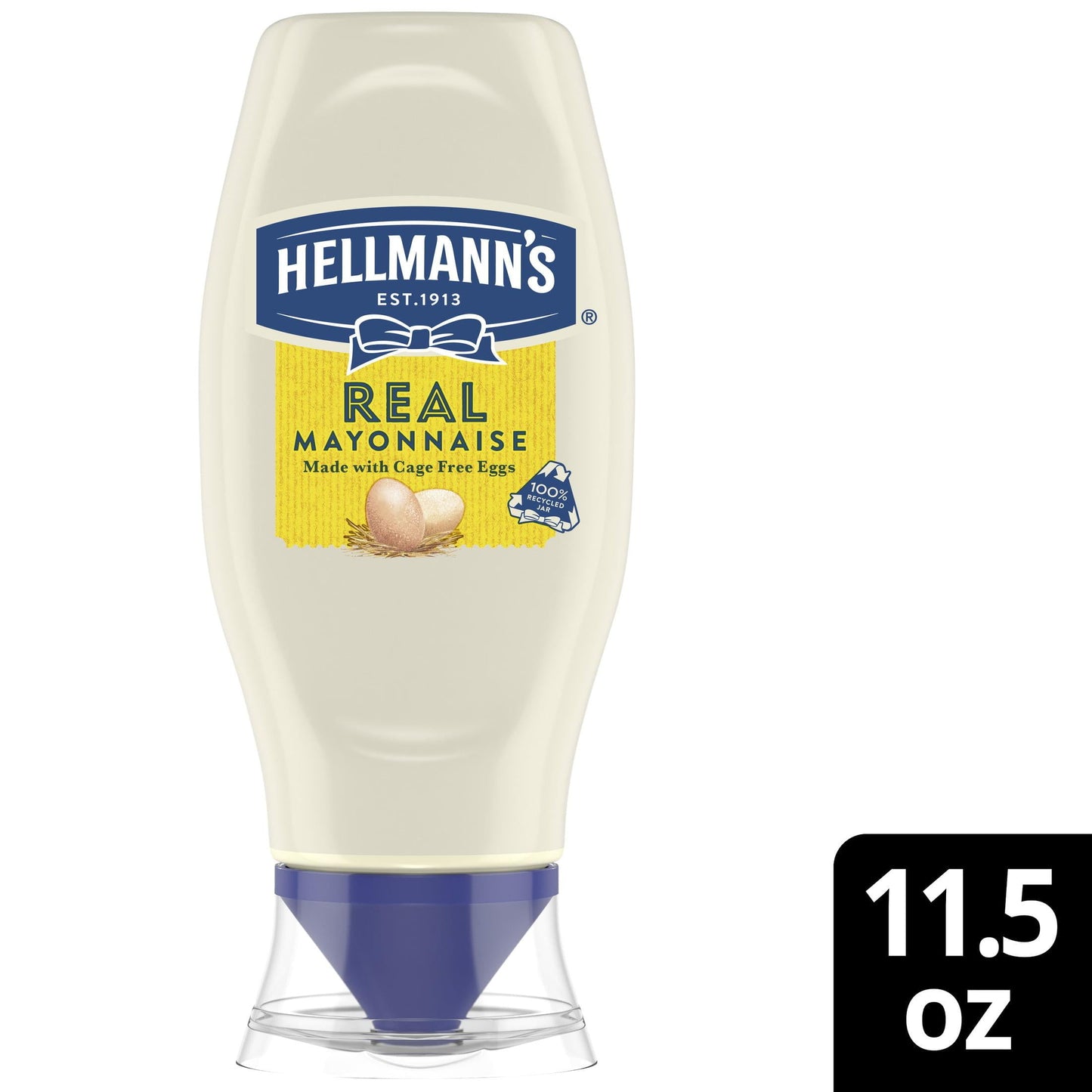 Hellmann's Made with Cage Free Eggs Real Mayonnaise, 11.5 fl oz Bottle