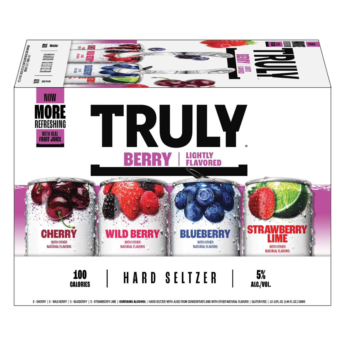 Truly Hard Seltzer Berry Variety Pack, 12 Pack, 12 fl. oz. Cans, 5% ABV