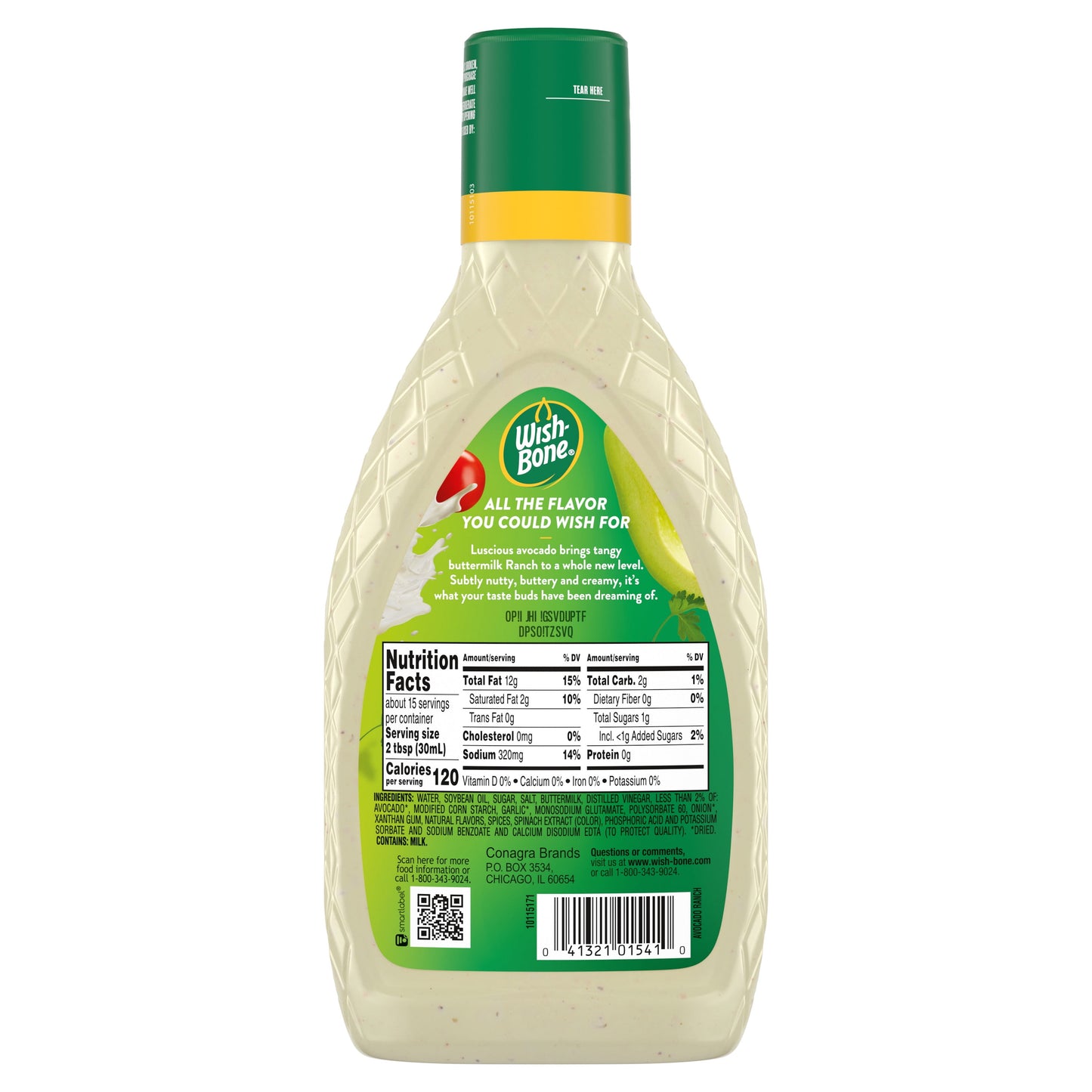 Wish-Bone Avocado Ranch Salad Dressing, 15 oz.