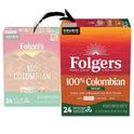 Folgers Colombian Decaffeinated Coffee, Medium Roast, Keurig K-Cup Brewers, 24 Count Box