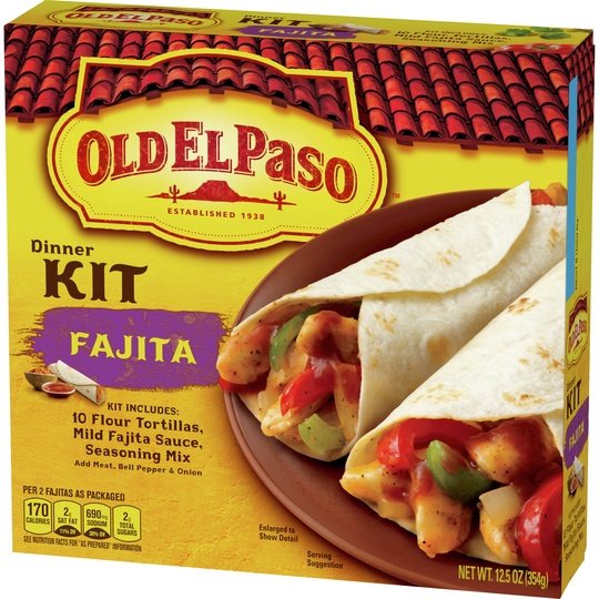 Old El Paso Fajita Dinner Kit With Flour Tortillas, Mild Fajita Sauce & Seasoning Mix, 12.5 oz.