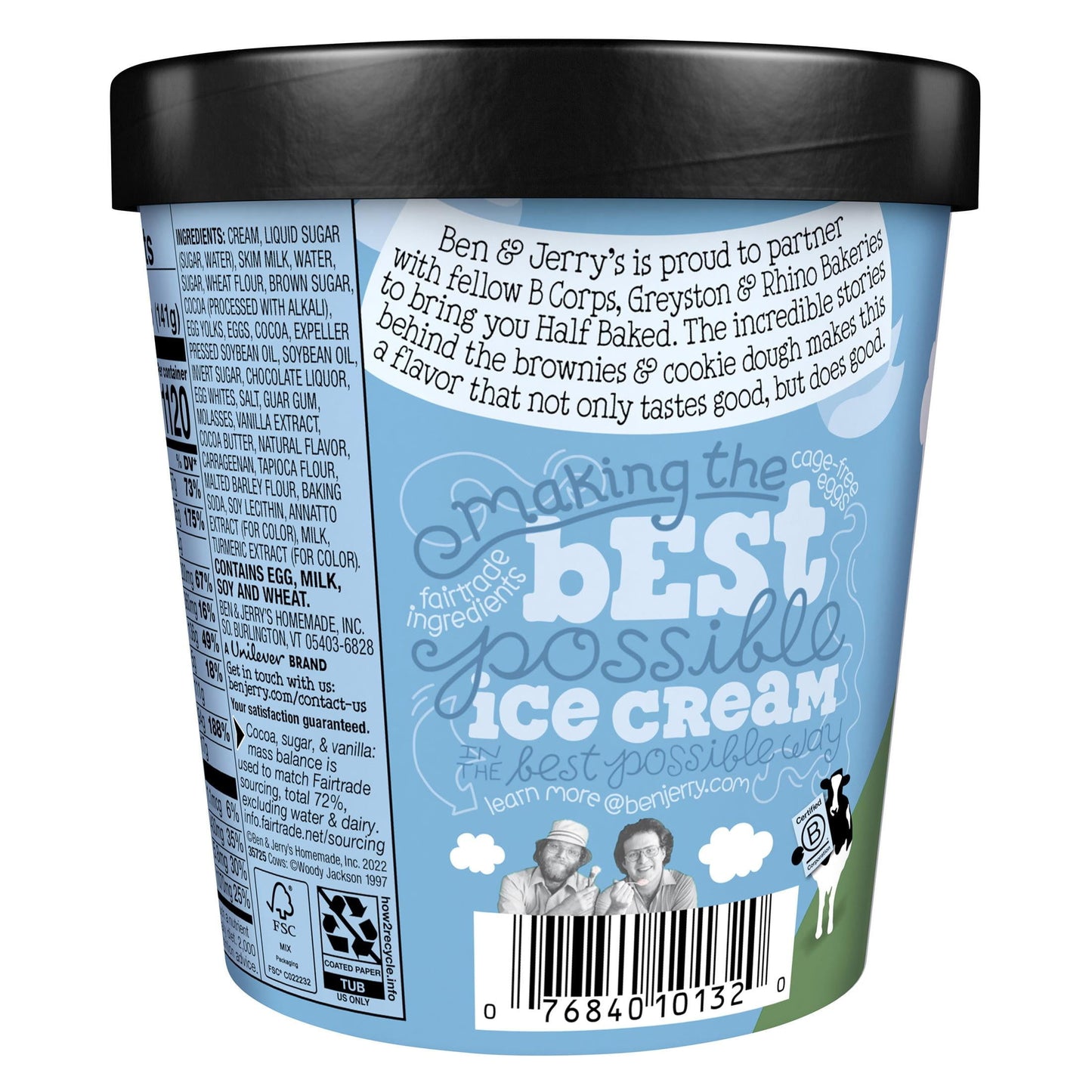 Ben & Jerry's Half Baked Chocolate and Vanilla Ice Cream, 16 oz