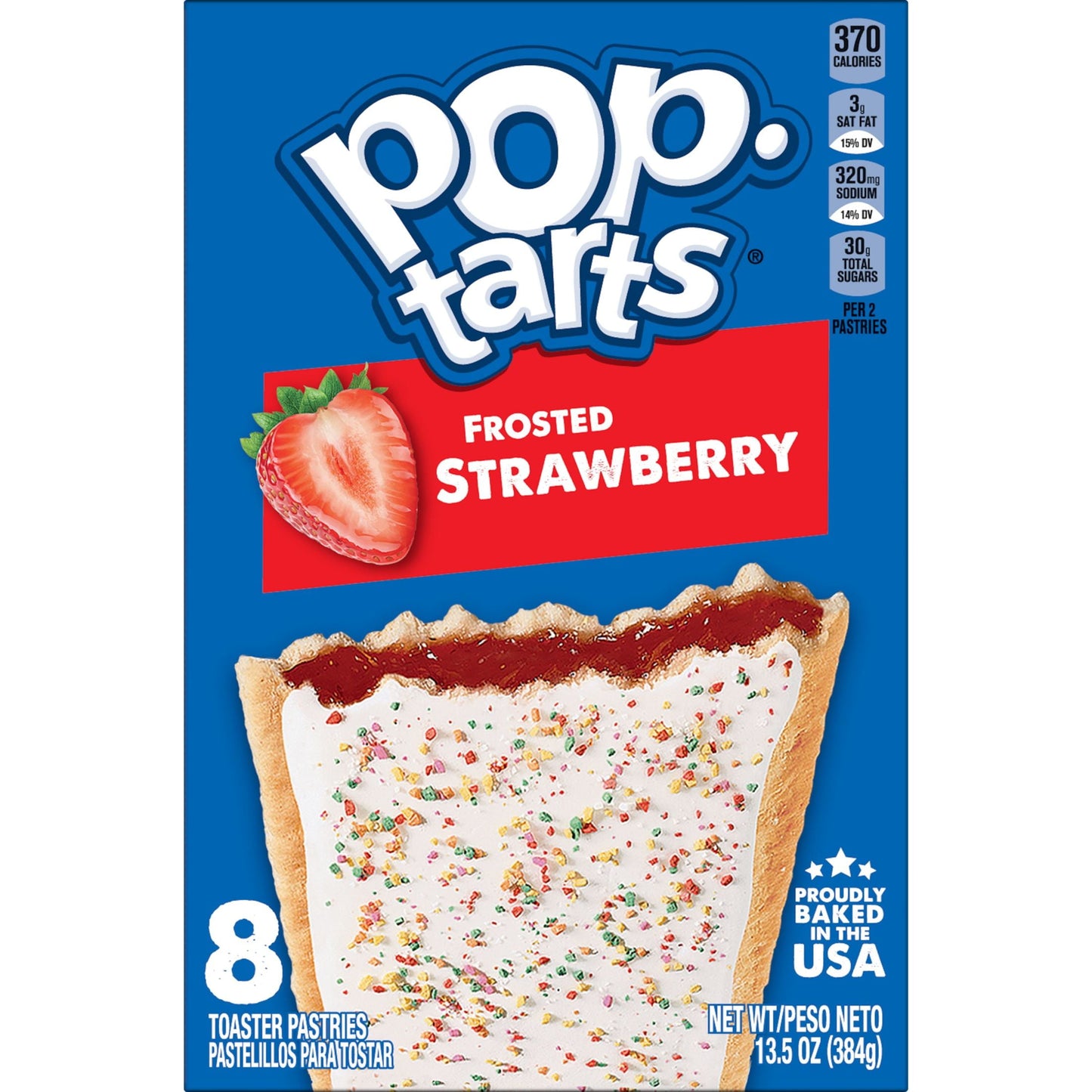 Pop-Tarts Frosted Strawberry Instant Breakfast Toaster Pastries, Shelf-Stable, Ready-to-Eat, 13.5 oz, 8 Count Box