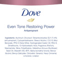 Dove Even Tone Long Lasting Women's Antiperspirant Deodorant Stick, Restoring Powder, 2.6 oz