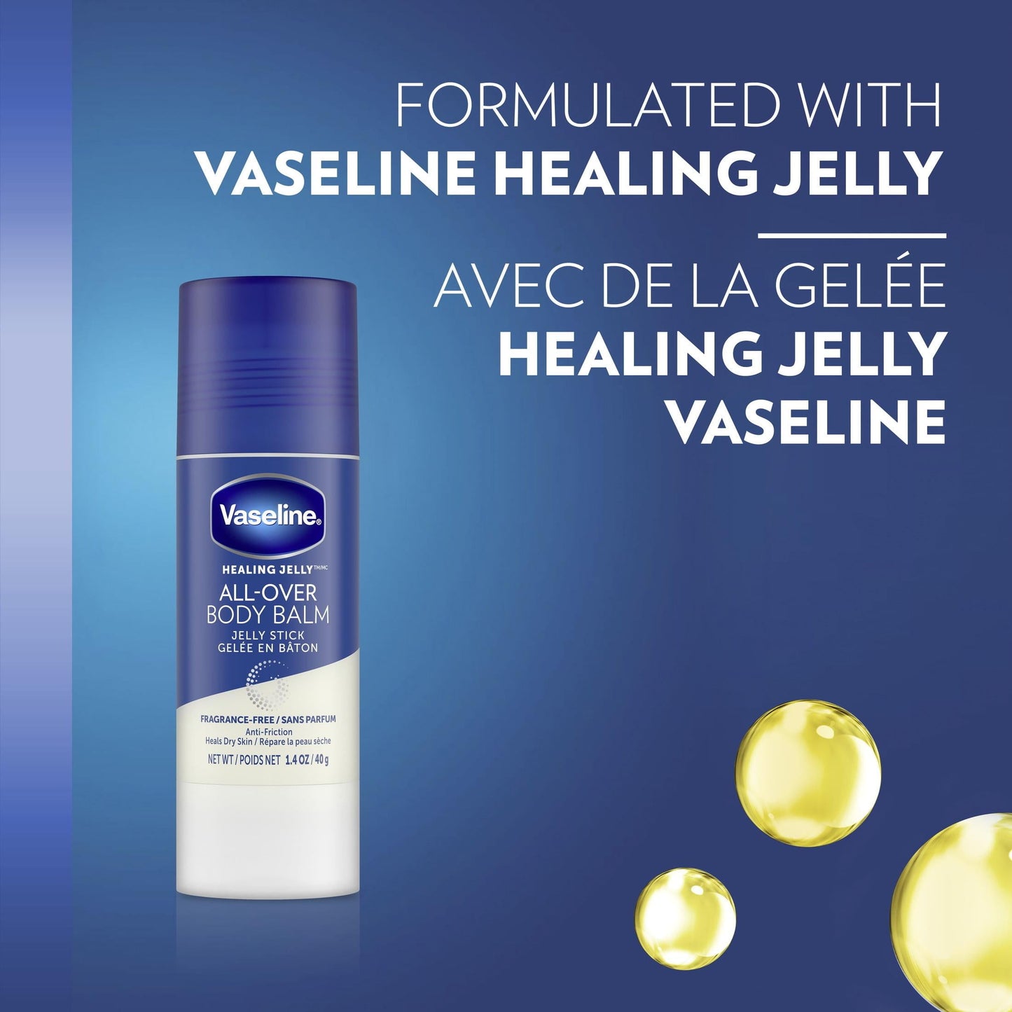 Vaseline Healing Jelly Moisturizing Stick for Dry Skin Body Oil, 1.4 oz