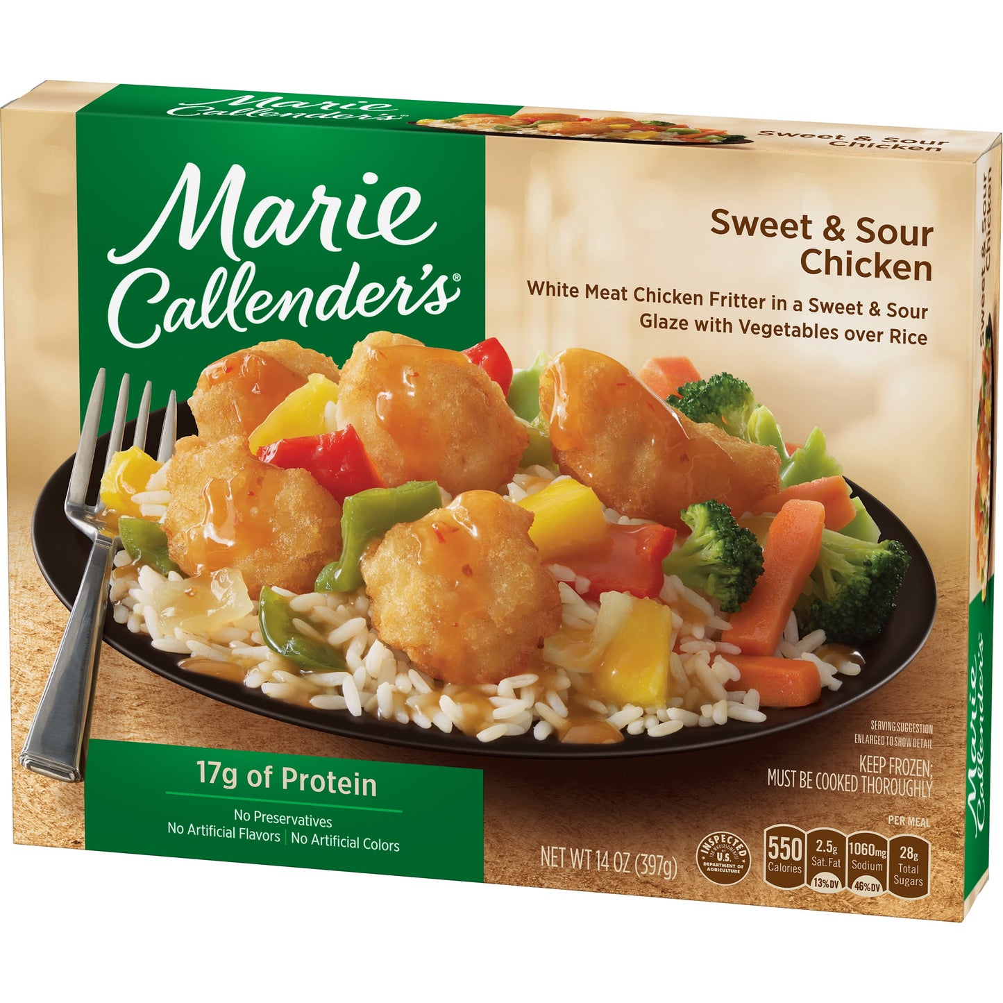 Marie Callender’s Sweet and Sour Chicken, Frozen Meal, 14 oz (Frozen)