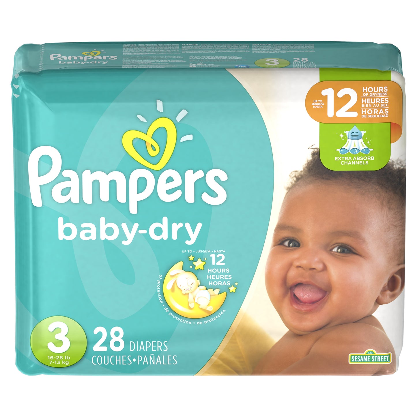 Pampers Baby-Dry Diapers, Size 3, 28 Count