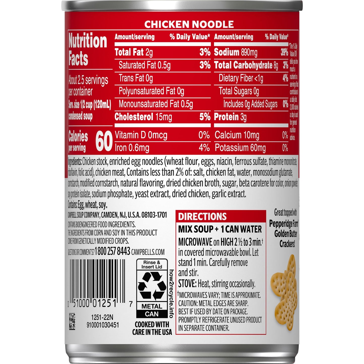 Campbell's Condensed Chicken Noodle Soup, 10.75 Ounce Can