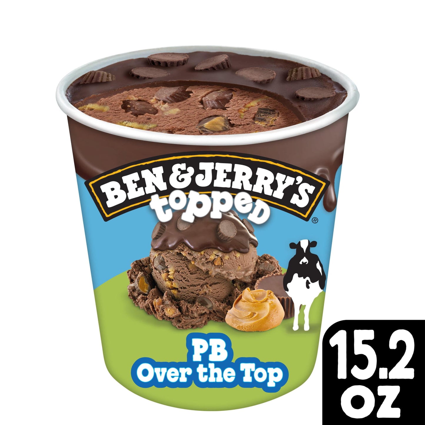 Ben & Jerry's top PB Over the Top Ice Cream, 1 Pint