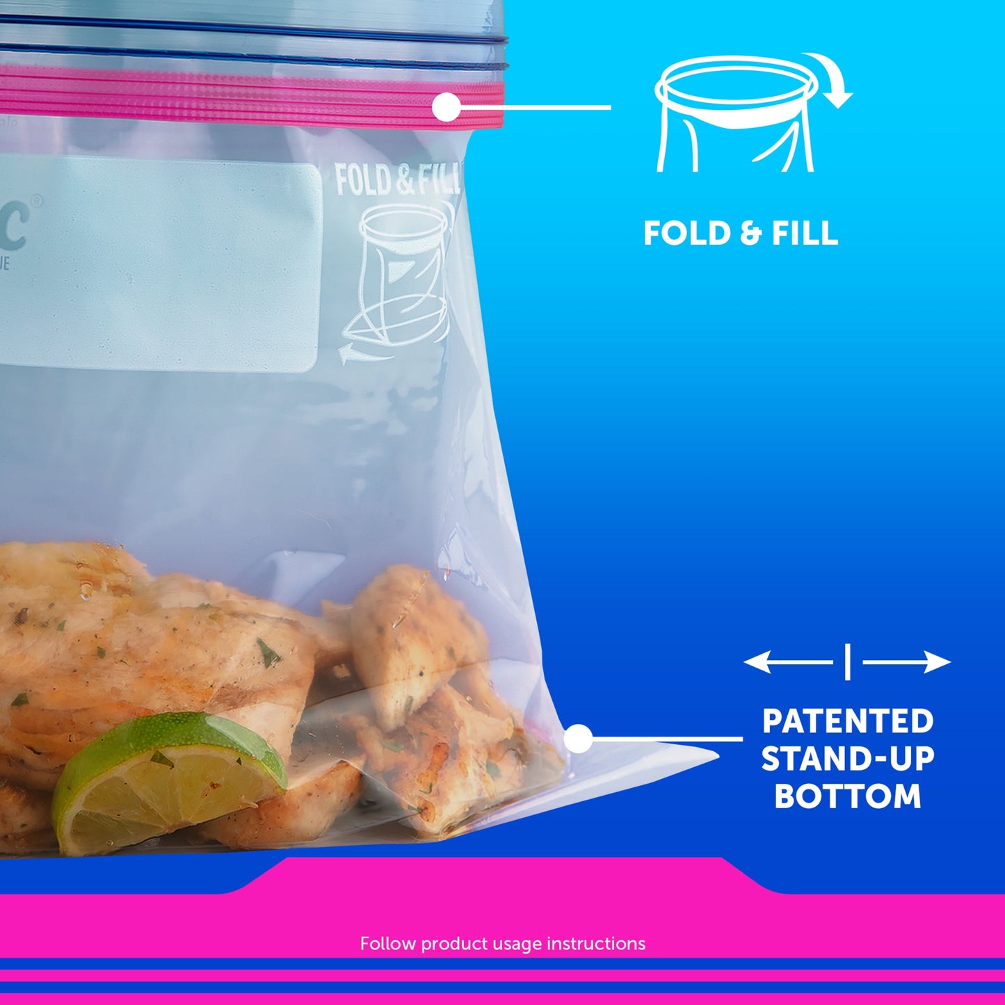 Ziploc® Brand Storage Bags with New Stay Open Design, Quart, 75 Count, Patented Stand-up Bottom, Easy to Fill Food Storage Bags, Unloc a Free Set of Hands in the Kitchen, Microwave Safe, BPA Free