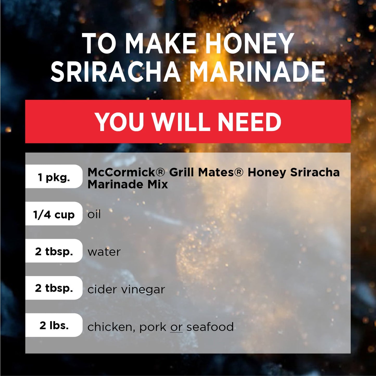 McCormick Grill Mates Marinade Mix - Honey Sriracha, 1 oz Mixed Spices & Seasonings