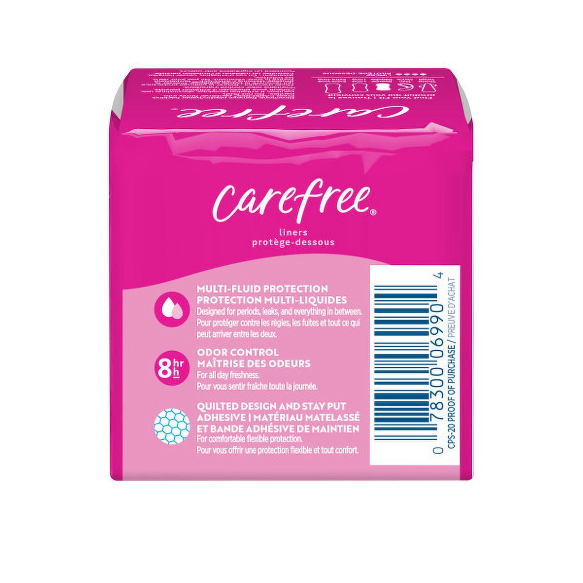 CAREFREE® Panty Liners, Regular, Unscented, 8 Hour Odor Control, 20ct