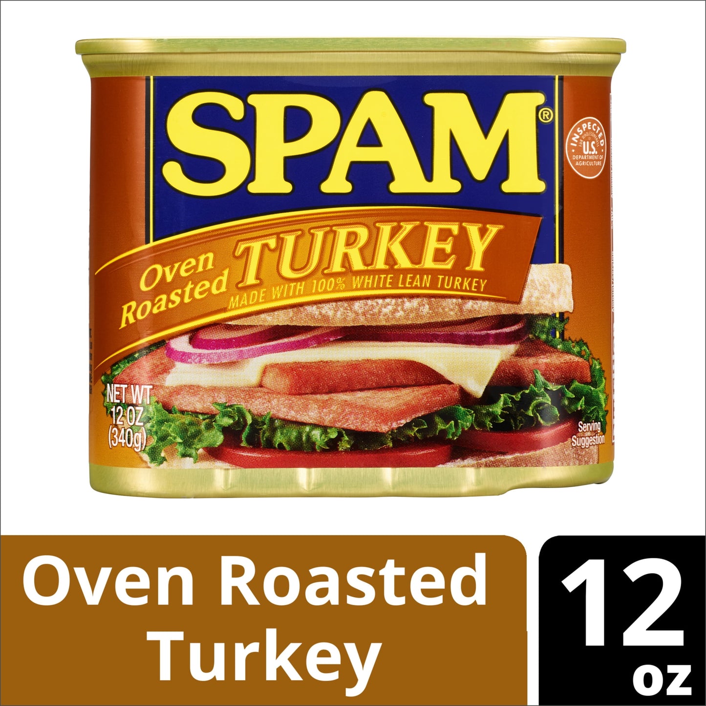 SPAM Oven Roasted Turkey, 9 g protein, 12 oz Aluminum Can