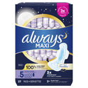 Always Maxi Pads with Wings, Size 5, Extra Heavy Overnight Absorbency, 27 CT