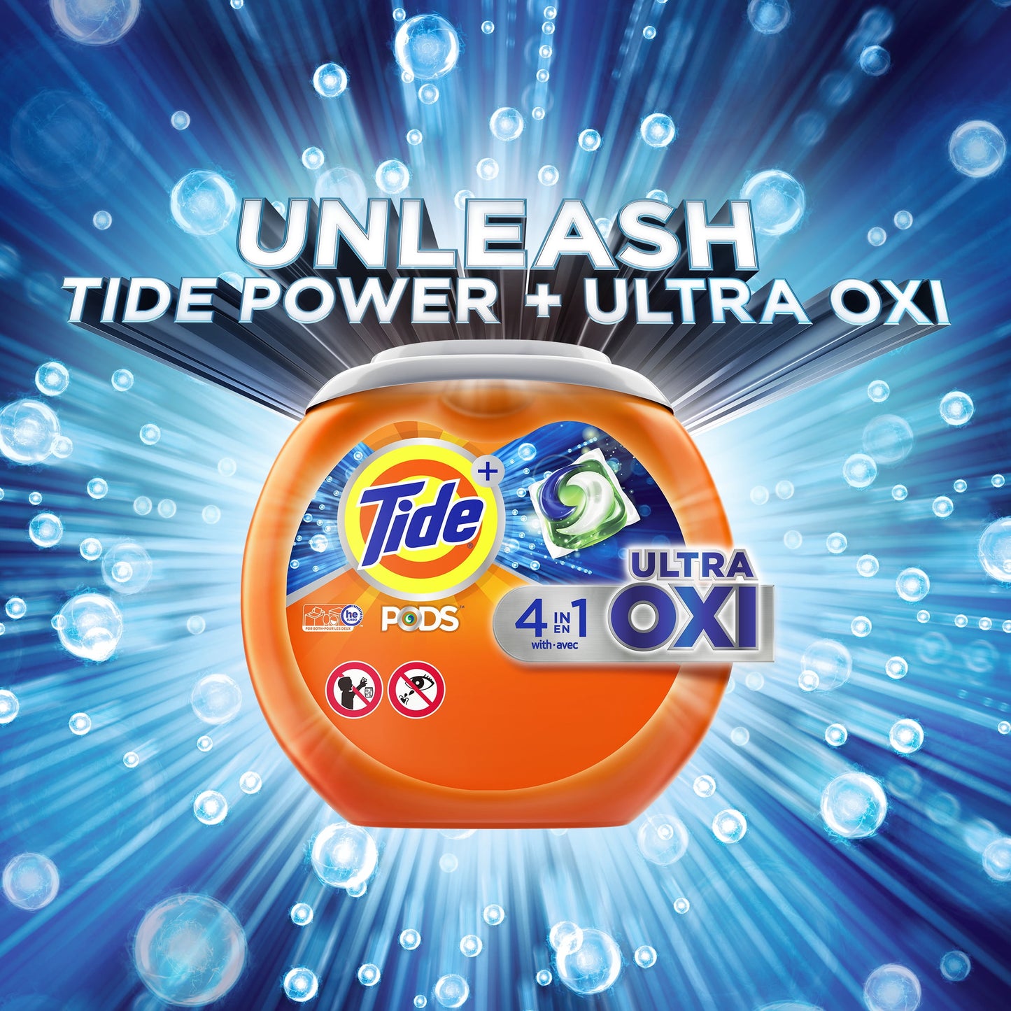 Tide Pods Laundry Detergent Soap Packs with Ultra Oxi, 32 Ct