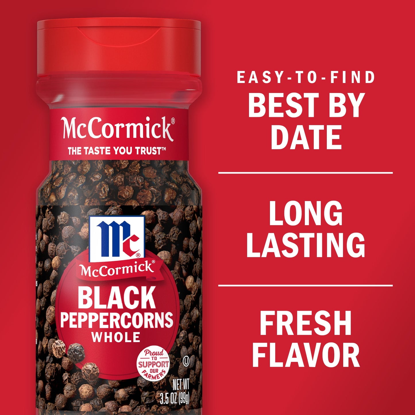 McCormick Black Pepper - Whole, 3.5 oz Pepper & Peppercorns