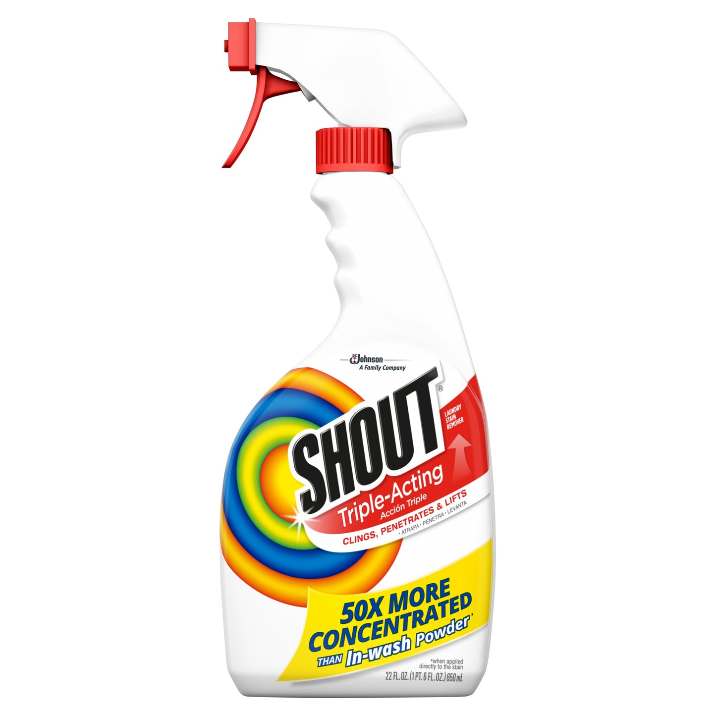 Shout Triple-Acting, Laundry Stain Remover, 22 Ounce