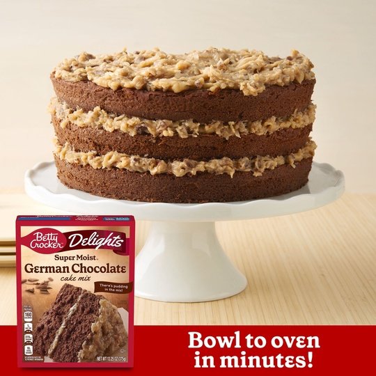 Betty Crocker Delights Super Moist German Chocolate Cake Mix, 13.25 oz.