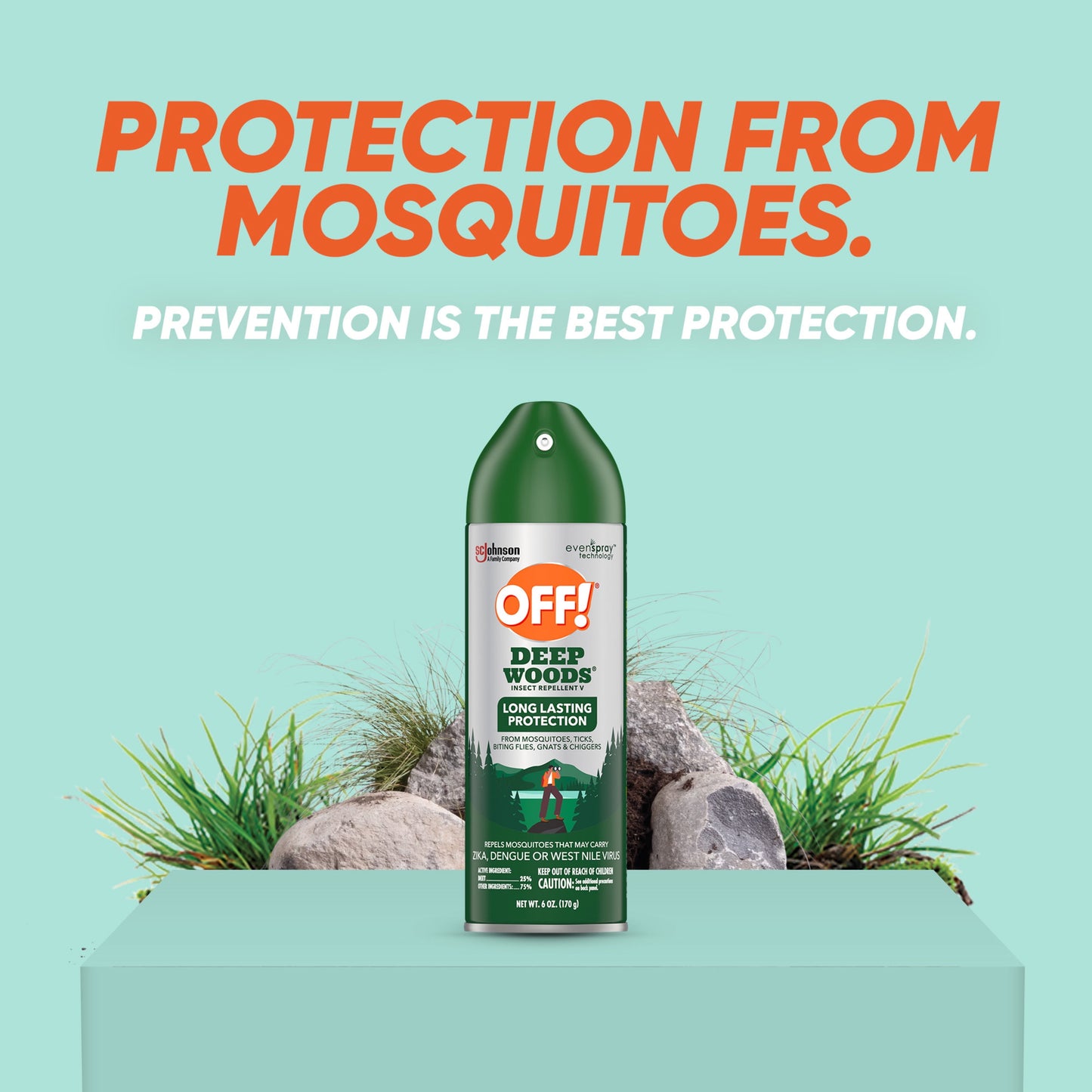 OFF! Deep Woods Mosquito Repellent V, Up to 8 Hours of Outdoor Insect Protection, 6 oz