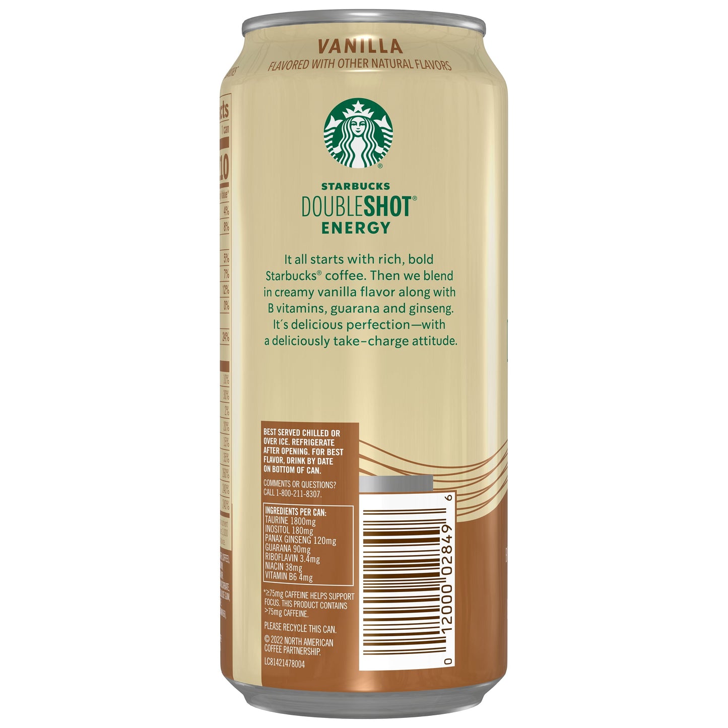 Starbucks Doubleshot Energy, Vanilla Coffee, 15 fl oz, Canned Coffee Drink