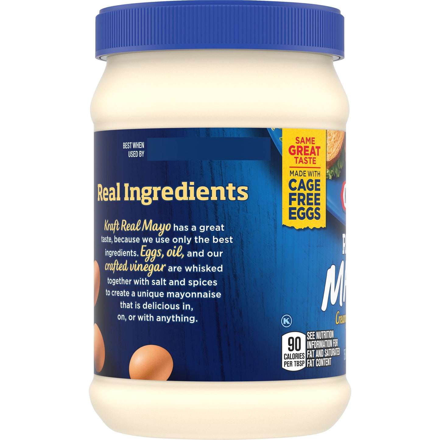 Kraft Real Mayo Creamy & Smooth Mayonnaise, 15 fl oz Jar