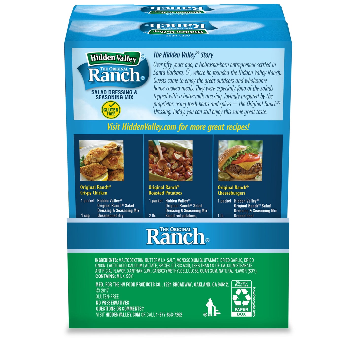 Hidden Valley Original Ranch Salad Dressing & Seasoning Mix, 1 oz, 8 Packets