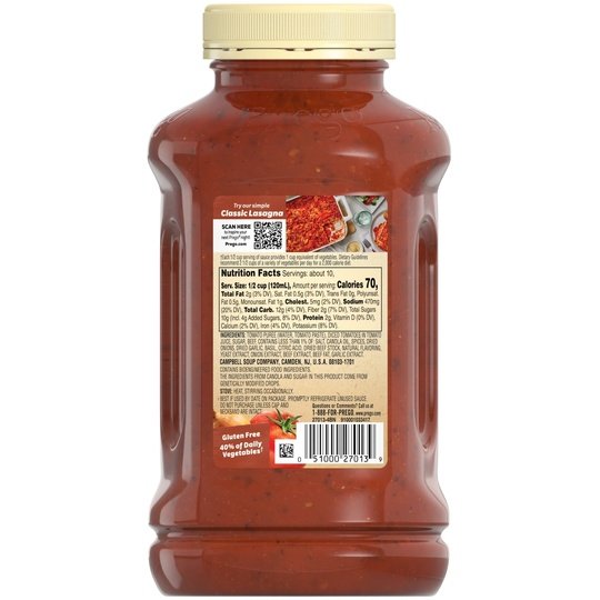 Prego Italian Tomato Spaghetti Sauce Flavored with Meat, 45 oz Jar