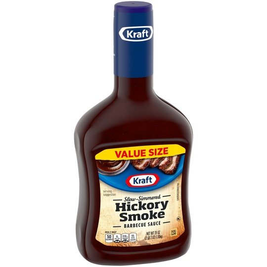 Kraft Hickory Smoke Slow-Simmered Barbecue BBQ Sauce Value Size, 39 oz Bottle