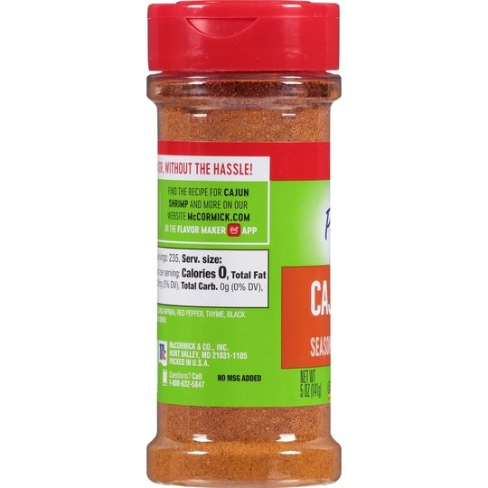 McCormick Perfect Pinch Cajun Seasoning, 5 oz Mixed Spices & Seasonings