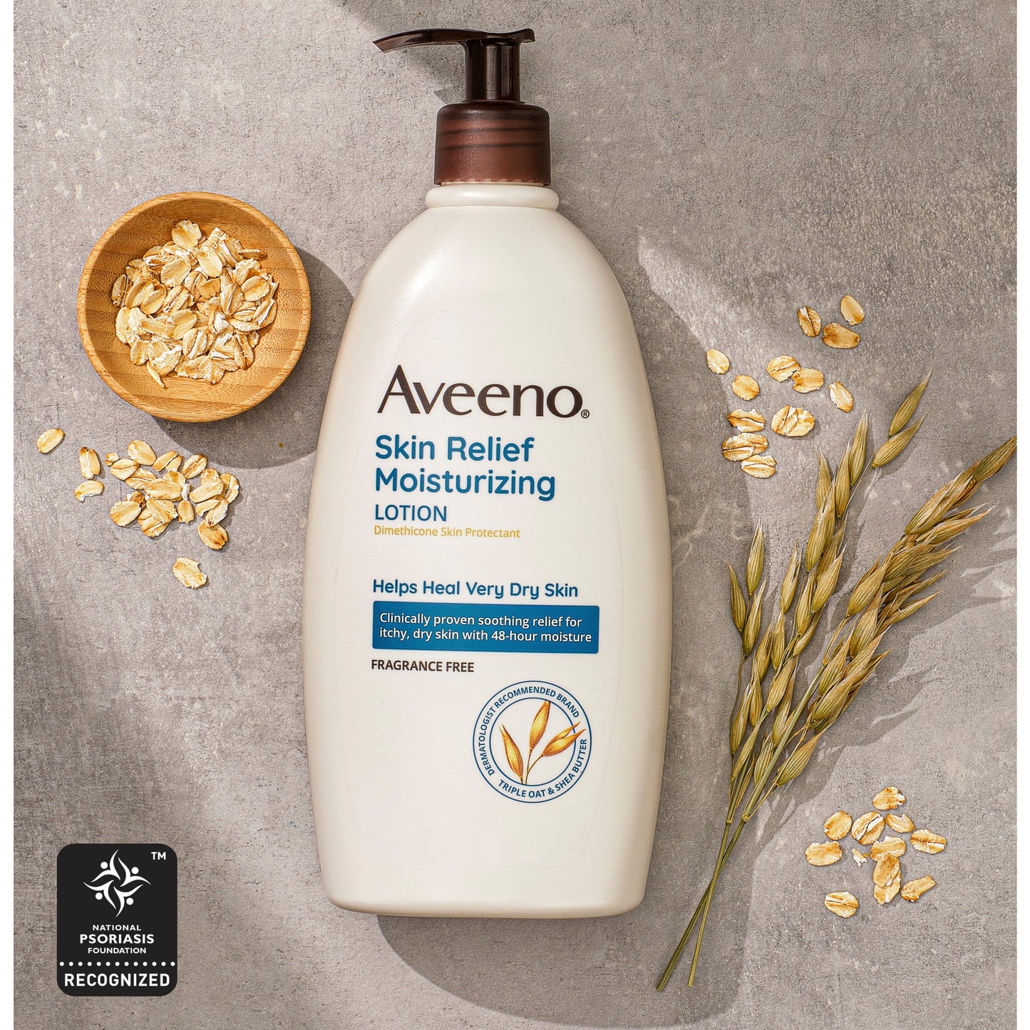 Aveeno Skin Relief Moisturizing Body and Hand Lotion for Dry Skin, Fragrance Free, 18 oz