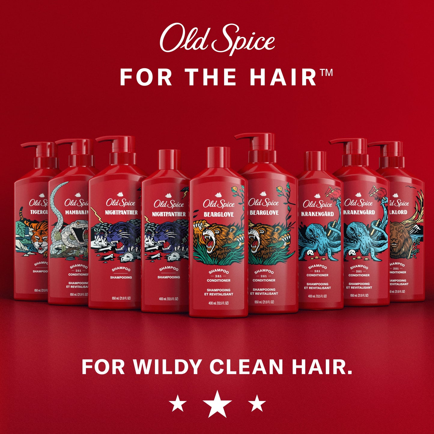 Old Spice Tiger Claw Men's Shampoo, All Hair Types, 21.9 fl oz