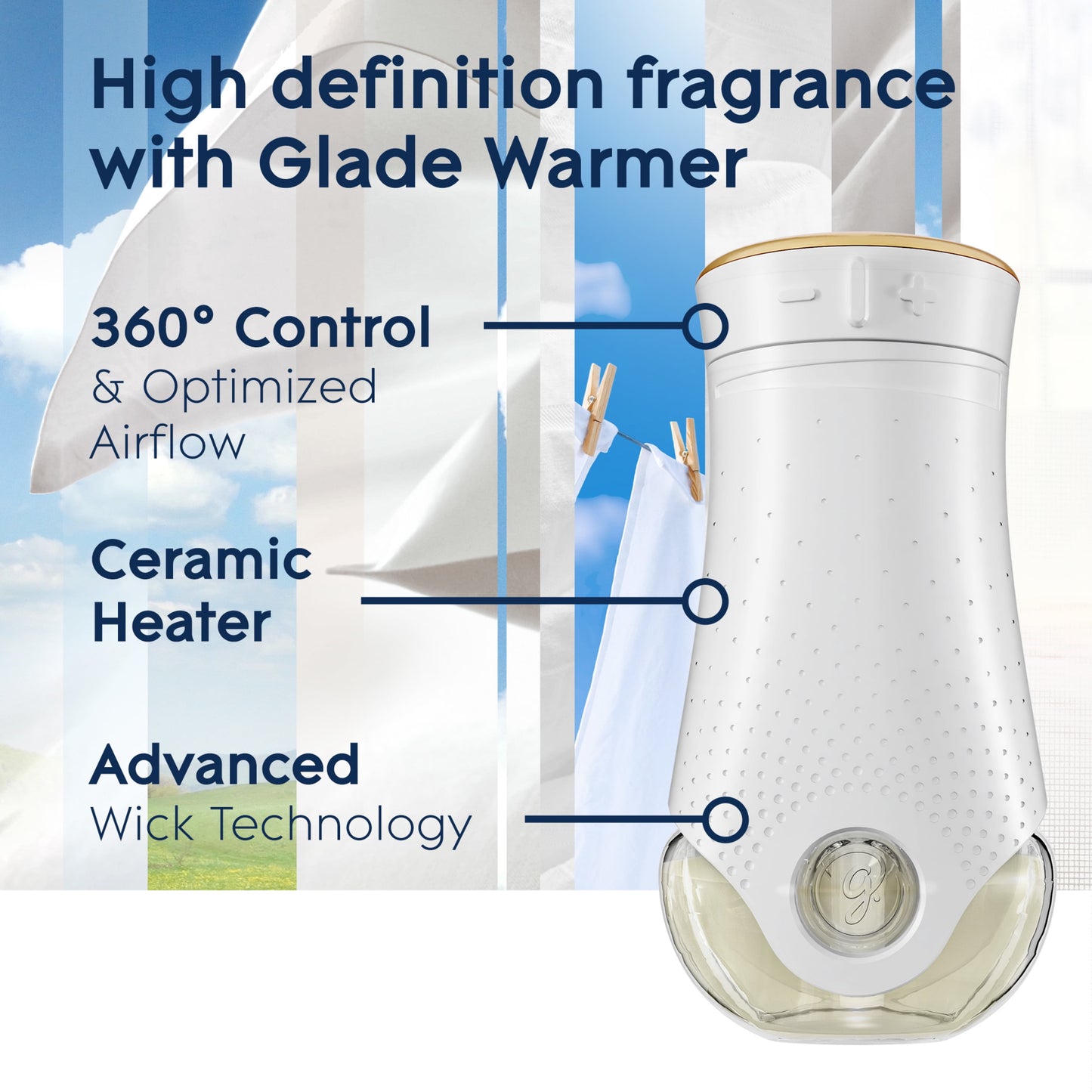 Glade PlugIns Refill 5 ct, Clean Linen, 3.35 FL. oz. Total, Scented Oil Air Freshener Infused with Essential Oils